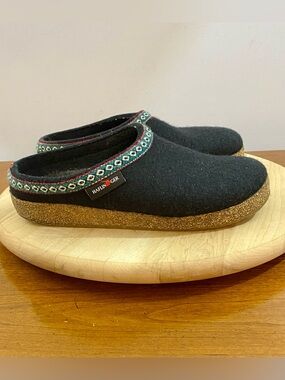 Haflinger Grizzly Franzl GZ Black Wool Clogs Slipper Men’s 7 / Women’s 9 EU 40